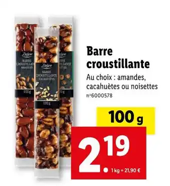 Lidl Deluxe barre croustillante offre