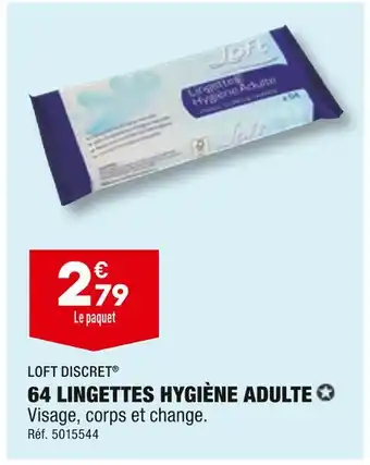 ALDI Loft discret 64 lingettes hygiène adulte offre