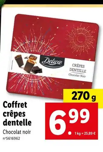 Lidl Deluxe coffret crêpes dentelle offre