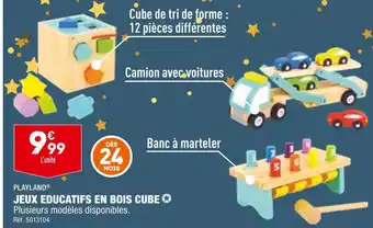 ALDI Playland jeux educatifs en bois cube offre