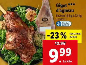 Lidl Gigot d’agneau offre