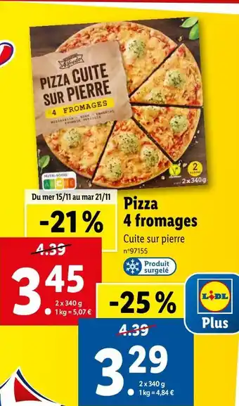 Lidl Trattoria alfredo pizza 4 fromages offre