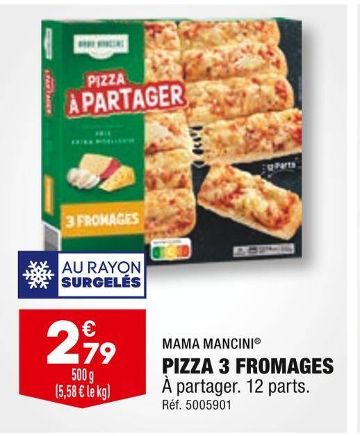 Promo Mama mancini pizza 3 fromages chez ALDI