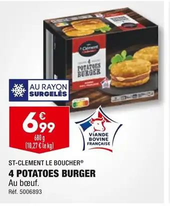 ALDI St-clement le boucher 4 potatoes burger offre