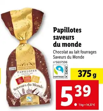 Lidl Favorina papillotes saveurs du monde offre