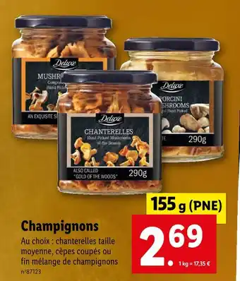 Lidl Deluxe champignons offre