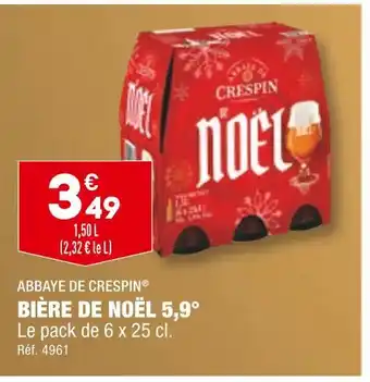 ALDI Abbaye de crespin bière de noël 5,9° offre