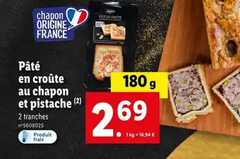 Lidl Deluxe pâté en croûte au chapon et pistache offre