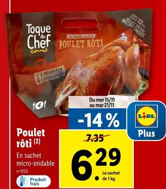 Lidl Toque du chef poulet rôti offre