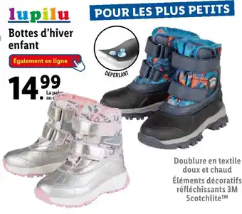 Lidl Lupilu bottes d’hiver enfant offre