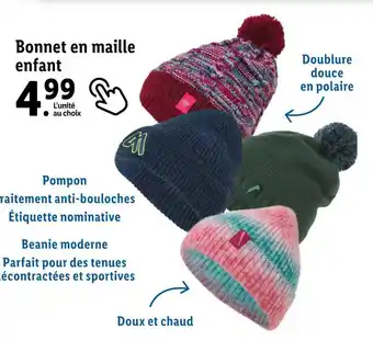Lidl Bonnet en maille enfan offre