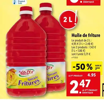 Lidl Vita d'or huile de friture offre