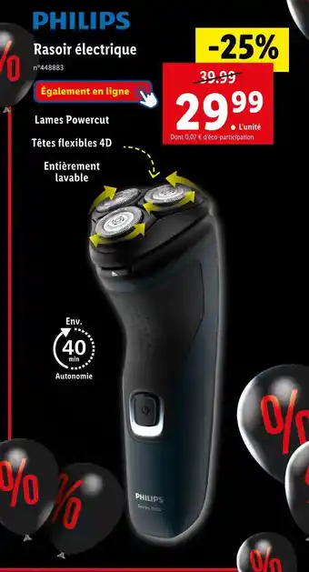 Lidl Philips rasoir électrique offre