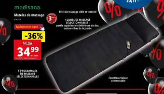 Lidl Medisana matelas de massage offre