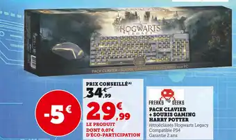 Freaks and geeks pack clavier + souris gaming harry potter
