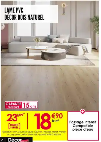 Décor Discount Lame pvc décor bois naturel offre