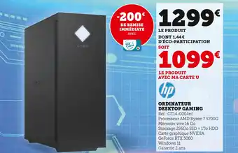 Hyper U Hp ordinateur desktop gaming offre