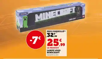 Hyper U Minecraft lampe logo minecraft offre