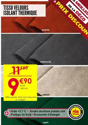 Tissu velours isolant thermique