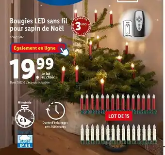 Lidl Livarno bougies led sans fil pour sapin de noël offre