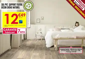 Décor Discount Sol pvc support feutre décor chêne naturel offre
