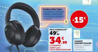 Hyper U Razer casque gaming filaire offre