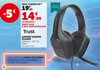 Hyper U Trust casque gaming filaire offre