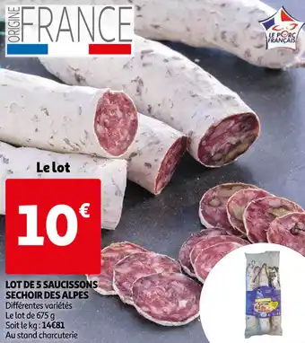 Auchan Lot De 5 Saucissons Séchoir Des Alpes offre
