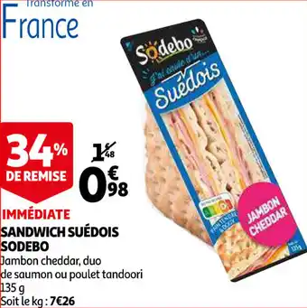 Auchan Sandwich Suédois Sodebo offre