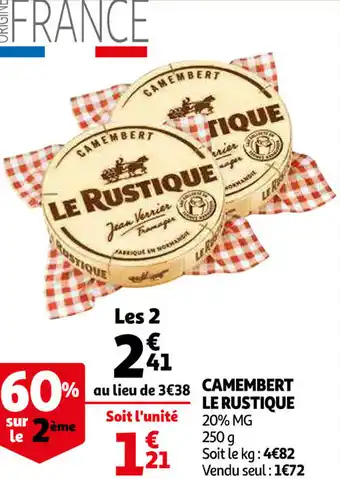 Auchan Camembert Le Rustique offre