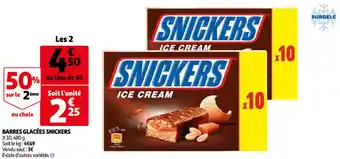 Auchan Barres Glacées Snickers offre