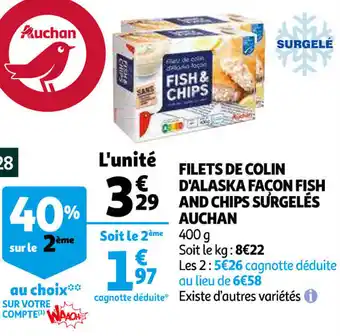 Auchan Filets De Colin D'alaska Façon Fish And Chips Surgelés Auchan offre