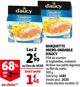 Auchan Barquette Micro-ondable D'aucy offre