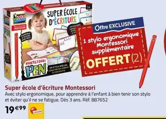 La Grande Récré Super école d'écriture Montessori offre