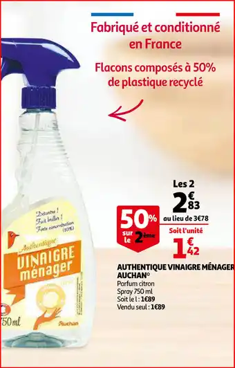 Auchan Authentique Vinaigre Ménager Auchan offre