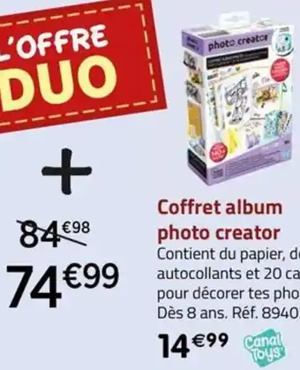 La Grande Récré Coffret album photo creator offre