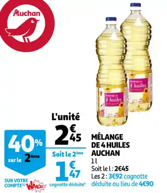 Auchan Mélange De 4 Huiles Auchan offre