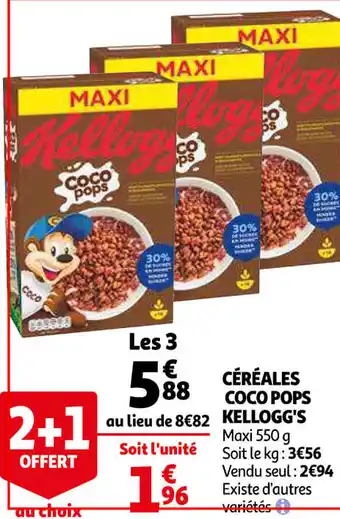 Auchan Céréales Coco Pops Kellogg's offre