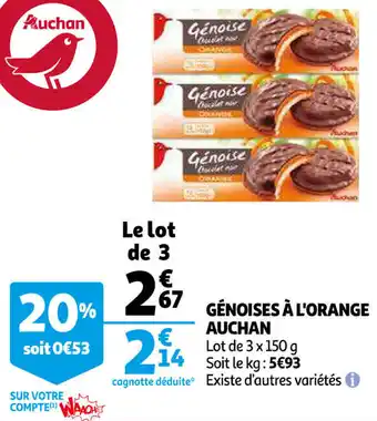 Auchan Génoises à L'orange Auchan offre