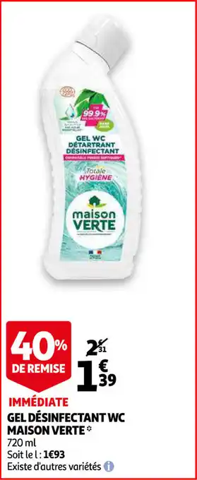 Auchan Gel Désinfectant Wc Maison Verte offre