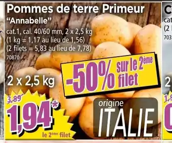 Norma Pommes de terre Primeur Annabelle offre