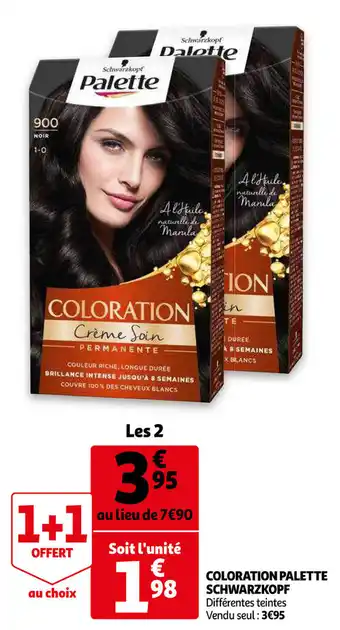 Auchan Coloration Palette Schwarzkopf offre