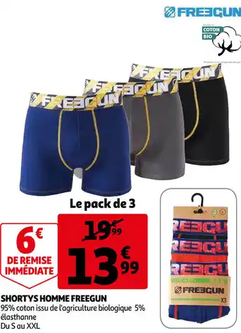 Auchan Shortys Homme Freegun offre