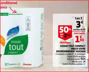 Auchan Essuie Tout Compact Mieux Vivre Environnement Auchan offre