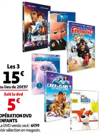 Auchan Opération Dvd Enfants offre
