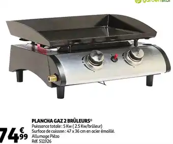 Auchan Plancha Gaz 2 Brûleurs offre