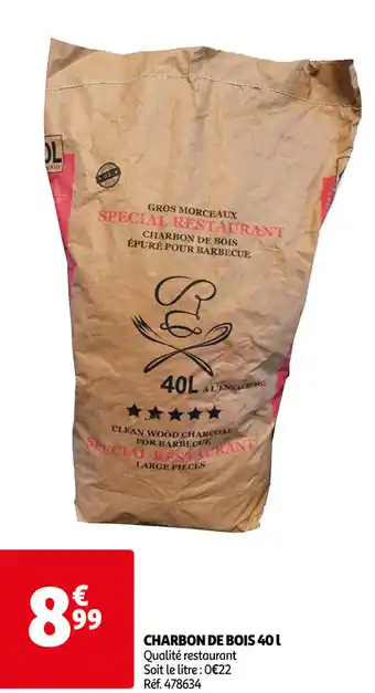 Auchan Charbon De Bois 40l offre