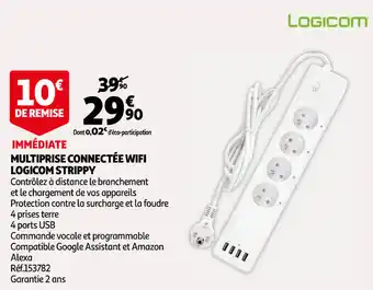 Auchan Multiprise Connectée Wifi Logicom Strippy offre