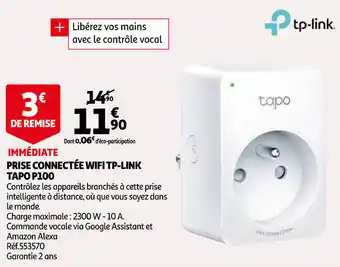 Auchan Prise Connectée Wifi Tp-lind Tapo P100 offre