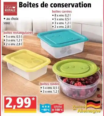 Norma Boîtes de conservation offre